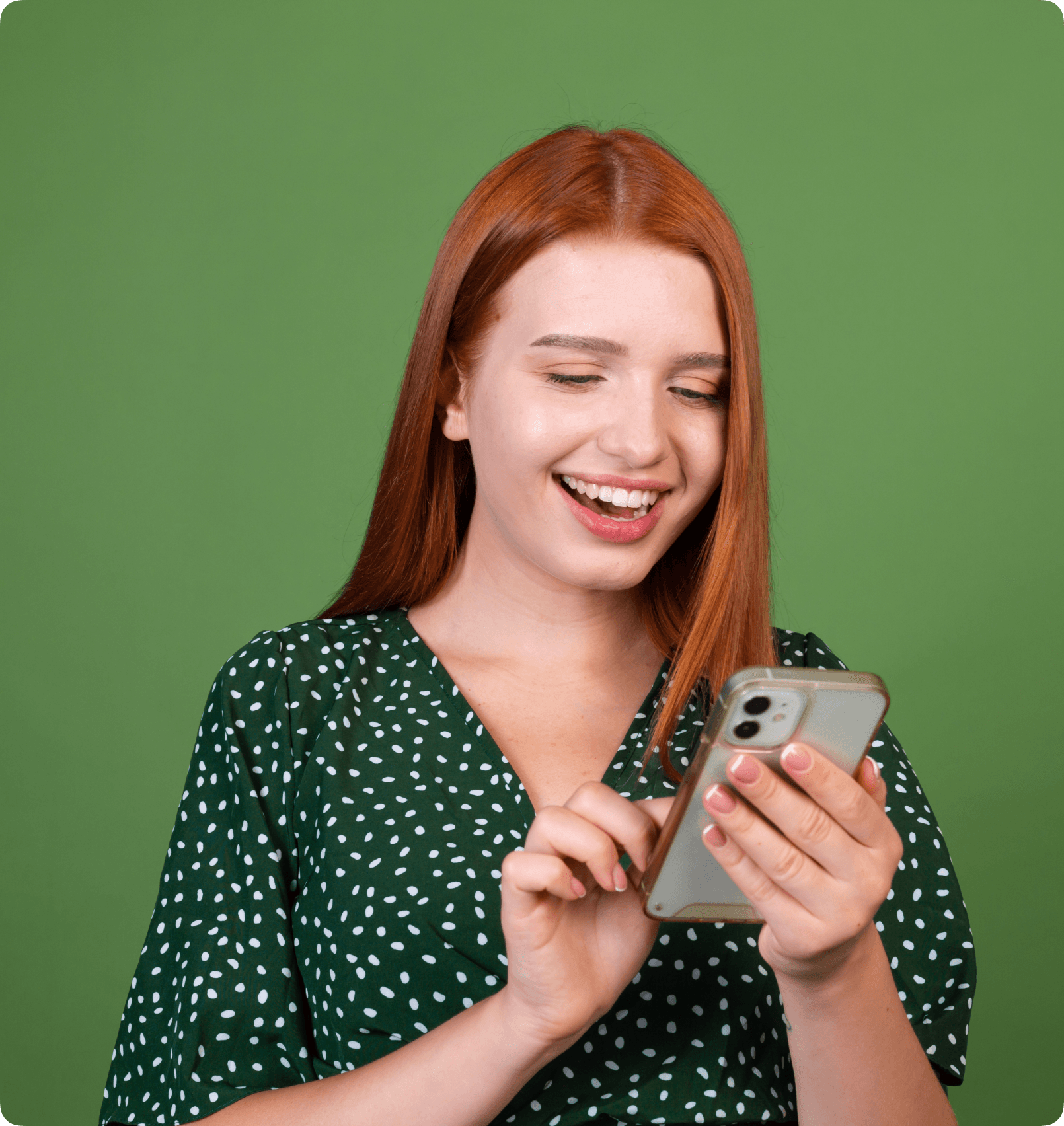 woman holding phone